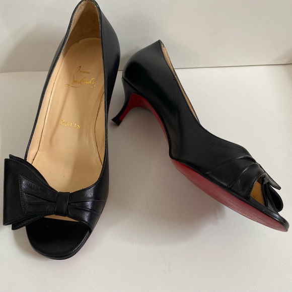 ✨ CHRISTIAN LOUBOUTIN peep toe kitten heels - Picture 15 of 16
